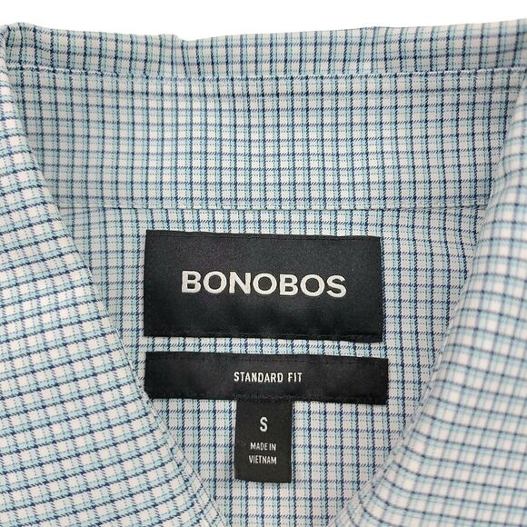 Bonobos Shirt Mens Small Blue Standard Fit Checked Button Up Long Sleeve Casual - Picture 11 of 12